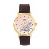 Toff London TLWS-17567 Ladies Purple Water Lilies Flower Watch