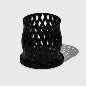 Unique Orchid Pot, Plant Pot with Drainage and Saucer, 3D Printed Planter, Use Leca  & Aroid Mixes, Matte Black,  Lightweight, Coquette