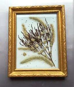 Handmade Framed  Dried Wild Flowers Array on Cotton Canvas Home Decor