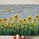 Sunflower Field PRINT | Beautiful Wall Art Decor | 3D Colorful Vibrant Modern Artwork For Nature Lovers | Stationary, Postcards, Cards