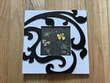 Framed Pressed Flower Art in Black & White Frame 7.5 x 7.5???