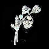 Calla Lily Tulip Flower made with Swarovski Crystal Rhinestone Bridal Pin Brooch