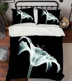 3D White Lily Flowers 16 Bed Pillowcases Quilt Duvet Single Queen King US Summer