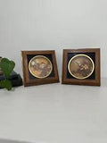 Vintage Set Of Dried Flowers Butterfly Wood Frames Stand Display Or Hanging 5.5