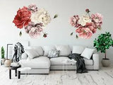 Peony Flower Wall Decal Watercolor Peony bouquet flowers removable peel & stick