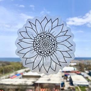 Sunflower Suncatcher | Rainbow Maker | Floral Sticker | Window Sticker | Static Cling