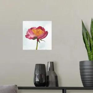 Joyful Peony II Poster Art Print, Peony Home Decor