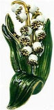 Easter  Lily-of-The-Valley Basket Brooch Museum Reproduction Made in the U.SA