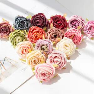 10pcs Roses Silk Flowers Heads Party Wedding Bouquet Garland Home Floral Decor
