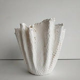 Handmade mom planter. White orchid planter. Large modern white vase.