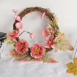 Peony Wreath Garland Decor Hanging Decor Ornament for Home Wall Front