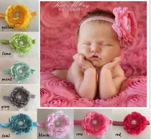 NEW Peony flower/baby/girl/headband/photo prop/christening *Newborn - 3 years*