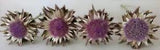 Lot of 4 Real Dried Artichoke Flowers 5-6 Inches Wide on Natural Stems - Lot 17