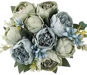 ShengyuanLouiesya Louiesya Artificial Flowers Fake Silk Peony Flower Bouquet Flo