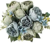 ShengyuanLouiesya Louiesya Artificial Flowers Fake Silk Peony Flower Bouquet Flo