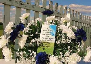Fathers Day Verse Headstone Saddle Cemetery Memorial Flowers Carnations Funeral