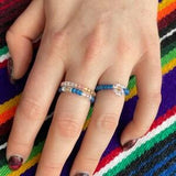 Stackable Bead Flower Ring Set (size 7)