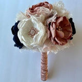 Rose Gold, Blush, Navy and Cream - Medium Bouquet
