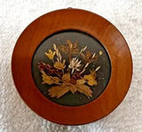 Vintage Reichlin Dried Flower Picture Made in Switzerland Handmade Round 2 1/4"
