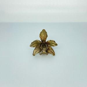 Brass Orchid Brooch