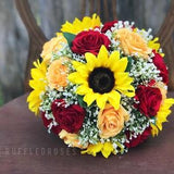 Rose and Sunflower Bouquet, Wedding Bouquet,  Sunflower Bouquet , Sunflower Bride Bouquet, Bride Bouquet