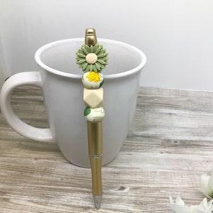 Flower Pen || Silicone Bead Pen with Daisy and Boho flower beads || Beaded a pen || Back to School Pen