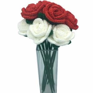 Crochet rose pattern, crochet flowers, corchet bouquet, roses bouquet, flower bouquet