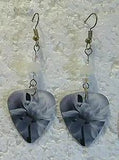 White Garden Peony White Crystal Lightweight Accent 2" Gold Hook Dangle