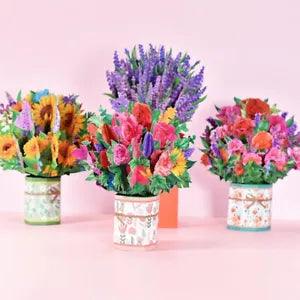 Pop-Up 3D Flower Flora Greeting Card Birthday Mom Father Graduation Anniversary