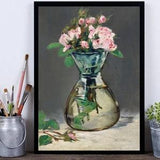 Still Life Vase of Roses Vintage Print Antique Still Life With Bouquet of Roses Print Vase with Roses Print Perfect Living room Kitchen Art