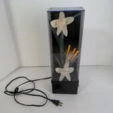 Vintage 80's FIBER OPTIC Color Changing Lighted FLOWER DISPLAY Works! Lily's