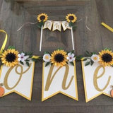Sunflower high chair banner, pumpkin high chair banner, 1st birthday decorations