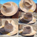 Festival Hat with Pyrography Sunflower and Honeycomb with Bees.