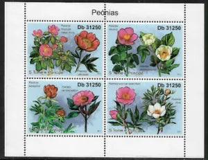 St. Thomas & Prince Is. #2380 MNH S/Sheet - Flowers - Peonies