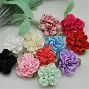 Ribbon Flower Bow 20pcs Carnation Sewing Applique Wedding Flowers Ribbons Bows
