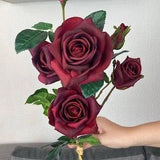 Real Touch Roses, Burgundy roses 2 stems, Latex Roses, Realistic Red Roses, Artificial Red Roses, Crimson roses, Red Rose Bouquet