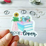 Book lover floral Die cut sticker, laptop sticker, planner sticker, vinyl decal, book stack flower | motivational sticker | sunflowers