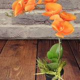 Artificial Phalaenopsis Orchid Plant, Silk Flowers PUMPKIN ORANGE