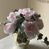 Large Real Touch Silk Baby Pink Peonies Bouquet | Eucalyptus and Silk Peony Flower Arrangement | Luxury Arrangement | Bridal bouquet
