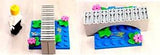 New LEGO Bridge Koi Pond Water Plate Printed FISH Lily Pad Water Plants Flowers