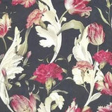 R285# 3 x Single Paper Napkins For Decoupage Carnation Tulip Pattern On Black