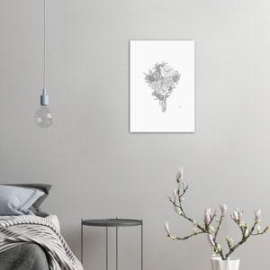 Daisy Rose Forget me not Flower Bouquet Print - Premium Matte Paper Poster