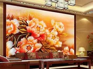 3D Peony Flower KEP5906 Wallpaper Mural Self-adhesive Removable Sticker Kay