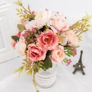 Artificial Flowers Rose Silk Peony Bouquet Home Wedding Table Decors Accessories