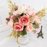 Artificial Flowers Rose Silk Peony Bouquet Home Wedding Table Decors Accessories