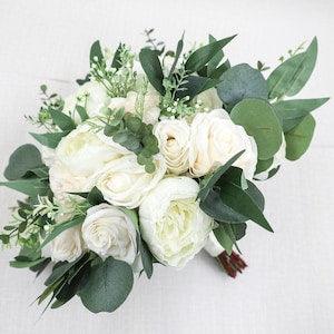 Bridal Bouquet Custom Colors, Boho Bouquet For Weddings, Bridal and Bridesmaids Faux Bouquets, Artificial Wedding Flowers