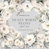 White Peony Clipart | Watercolor Peonies | Floral Clipart | Spring Floral Peony | Floral Arrangement | Peony Clipart | Peony Illustration