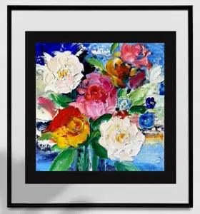 10" ORIGINAL Oil Painting Floral ORIGINAL Art Flower Vase Painting Impasto Peony