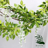 2 Meters Hydrangea Leaf Vine Wedding Decorative Plants Wall Arrangement Home Bathroom Decoration Accessories Artificial Flowers