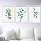Watercolor Eucalyptus Set of 3 Art Print Green Leaves Plant Print Botanical Minimalist Wall Decor Floral Green Artwork Nature Art